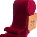 Ribbli Burgundy Velvet Ribbon 3 Inch Handmade Frayed Vintage Christmas Ribbon for Gift Wrapping Christmas Tree Ornament Wreath Craft Home Decor -3 Yards