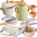 Play Kitchen Pots and Pans Set for Kids, Pretend Role Play Cooking Toys Gifts for Toddlers Girls Boys Ages 3 4 5 6