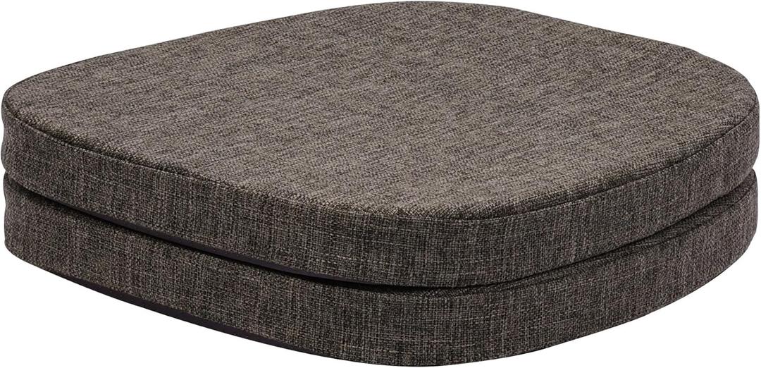 baibu 14x14 Memory Foam Metal Chair Cushions Set of 2, Dual-Layer Design Non-Slip Metal Dining Chair Pads Kitchen Seat Cushion with Machine Washable Cover, Brown