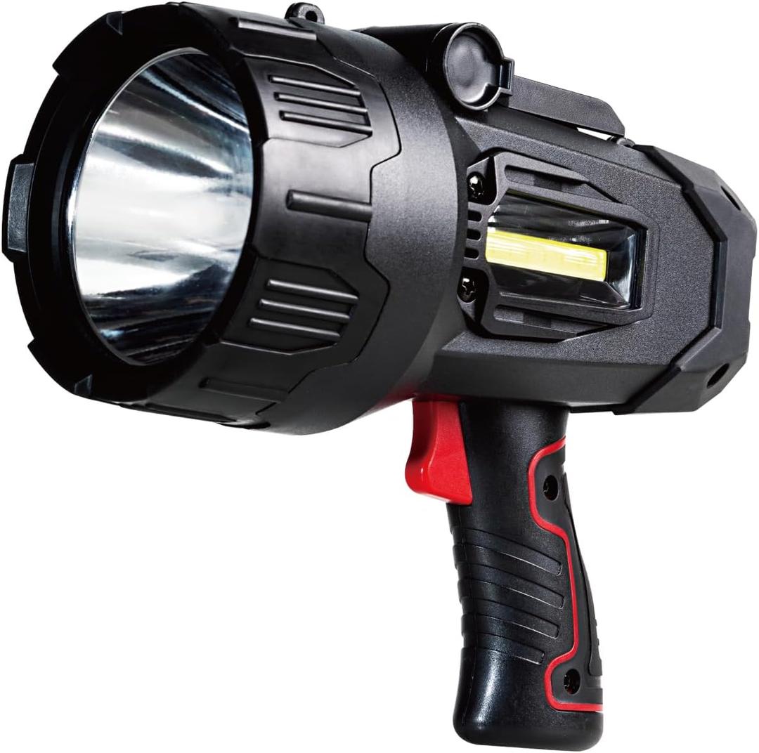 Durapower Rechargeable Spotlight, 150000 Lumens LED Spotlight Flashlight, IP44 Waterproof Handheld Spot Light for Indoor Outdoor Farm Camping Emergency