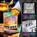 Light Up Ice Cubes, 32 Pack Multi Color Led Ice Cubes for Drinks IP67 Waterproof Reusable Glowing Flashing Changing Lights Water Activated Drink Lights for Cocktails Christmas Party Bar Wedding