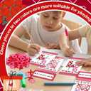 2 x 24 Sets Valentines Cards Valentines Day Tic Tac Toe Game Cards with Stapler Felt Tic Tac Toe Bags for Valentines Day Decorations Wedding Anniversary Party Gifts