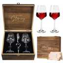 AW BRIDAL Mr and Mrs Wine Glasses Wedding Gifts for Couples 2026, Engagement Gift for Newly Engaged Couple, Bridal Shower and Bachelorette Gifts for Bride, Wine Opener Stopper and Wooden Keepsake Box