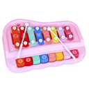 2 in 1 Piano Xylophone for Toddlers, 8 Multicolored Cause and Effect Toys Baby Xylophone, Musical Instrument Toy Piano for Toddlers(Pink)