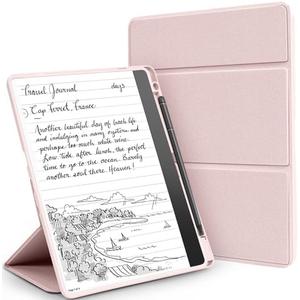 Stand Case for Kindle Scribe(2022/2024 Release),Premium PU Leather Trifold Cover with Pen Holder,Compatible with 10.2 Inch Kindle Scribe,Auto Sleep/Wake,Pink