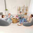 Realspring Inflatable Bean Bag Chairs Outdoor Blow up Camping Chairs Inflatable Lazy Sofa Folding Portable Bean Bag Loungers Couch for Movie Night(Dark Gray,12 Pcs)