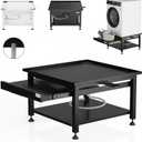 Garvee 27" Wide Washer and Dryer Pedestals with Pullout-Shelf, 16" Hight Laundry Pedestal with Adjustable Anti-Vibration Pads, Drain Pan and Hose, 1000 lbs Capacity, Black