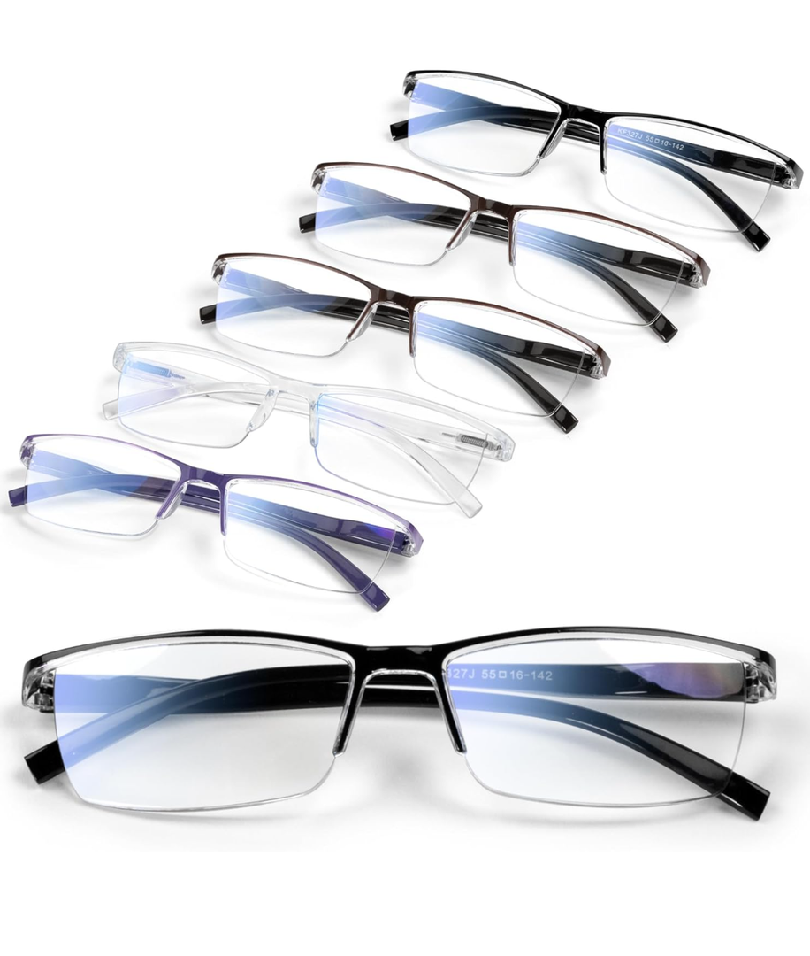 6 pack Executive Style Reading Glasses Men - Durable Readers with 99% Blue Light Blocking - Comfortable Fit with TR90 Frames 6 pack Executive Style Reading Glasses Men - Durable Readers with 99% Blue Light Blocking - Comfortable Fit with TR90 Frames