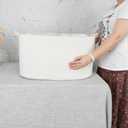 XUANGUO Large Rectangle Blankets Basket Living Room 22"x17"x12" Woven Cotton Rope Storage Baskets for Nursery Toy Baskets for Kids and Dogs Wicker Laundry Basket Bin for Clothes Towels white