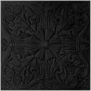 Art3d Decorative Ceiling Tile 2x2 Glue up, Lay in Ceiling Tile 24x24 Pack of 12pcs Spanish Floral in Black