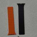 Amizee Magnetic Bands Compatible with Apple Watch Band 49mm 46mm 45mm 44mm 42mm 41mm 40mm 38mm Women Men, Sport Silicone Strap for iWatch Ultra 2 Series 10 9 8 7 6 SE 5 4 (42/41/40/38, Black Orange)