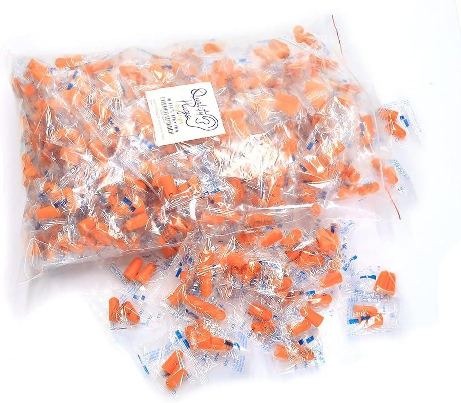 Quality Foam Earplugs 200 Pair - 32dB Noise Cancelling Soft High Decibel Ear Plugs for Noise Reduction Ear Protection Construction Loud Music Shooting Guns Work Safety Hearing Protection Ear Plugs