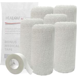 Kerlix Gauze Bandage Rolls - 4 1/2 in x 4.1 Yds, 6 Ply - 6 Single Sterile Pocuhes- Extra Absorbency - Latex Free, Hospital Grade Cotton Fluff Bandage Wrap Krinkle Style - for Wound Care & First Aid