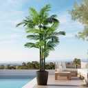 Erimda 8.2FT Artificial Phoenix Palm Tree Artificial Plants Indoor Outdoor Large Faux Coconut Silk Palm Tree Tropical Fake Tree Faux Sago Palm Plant for Modern Farmhouse Yard Outside Patio Poolside