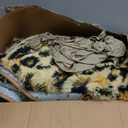 Amearea Fluffy Leopard Rug, Modern Cheetah Print Rugs, Soft Comfy Faux Fur Animal Print Carpet for Girls Room Bedroom, Living Room, Teen Room Home Decor Shaggy Carpets, Khaki 6x9 Feet