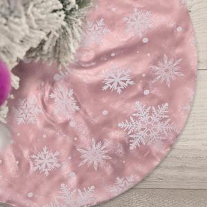Flash World 36 Inch Large Christmas Tree Skirt Xmas Soft Cover Mat Decor Snowflake Collar Farmhouse Tree Skirt for Holiday Ornaments Party Home Indoor Decorations (FIocking Pink, 36INCH)