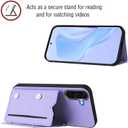 LEMAXELERS Compatible with Samsung Galaxy A26 5G Wallet Case with Credit Card Holder Premium Leather Magnetic Clasp Kickstand Shockproof Protective Phone Cover for Galaxy A26 5G. Purple FG