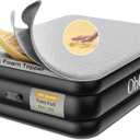 OhGeni 18" Luxury Air Mattress Queen with Built-in Pump, Silk Foam Topper Inflatable Bed for Superior Comfort, Premium Blow-Up Mattress for Home & Guest, Easy Setup, Extra Support, Black