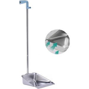 YONILL Dust Pans with Long Handle - Metal Upright Dustpan Heavy Duty, 35" Long Handled Stand Up Dustpans for Lobby, Garage, Home and Yard (Dustpan only)