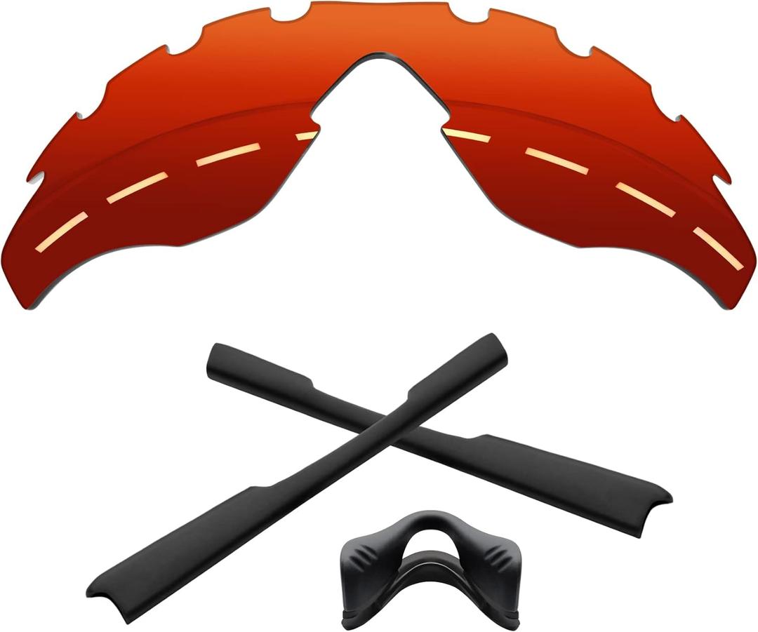 1.6MM Polarized Replacement Lenses & Rubber Kits for Oakley M2 Frame Family Sunglasses (Torch Red - Polycarbonate Polarized)