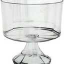 Essentials Clear Plastic Elegant Pedestal Trifle Bowl 120 Oz