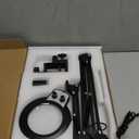 KIRKAS 12X Magnifying Glass with Light and Clamp, Extra-Long Arm Magnifying Lamp Overhead Knob for Workbench Craft Repair Sewing, LED Lighted Magnifier Real Glass Lens Stepless Dimming and Color