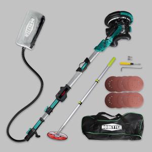 Drywall Sander And Pole Sander Set, Popcorn Ceiling Removal Tool With Vacuum Dust Collector, Led Light, 900W Power Motor 900-1800 RPM Variable Speed For Drywall, Wood Floor, Deck Sanding
