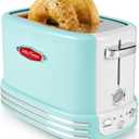 Nostalgia New and Improved Wide 2-Slice Toaster Perfect For Bread, English Muffins, Bagels, 5 Browning Levels, With Crumb Tray & Cord Storage, Aqua