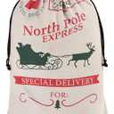 JOYIN Christmas Large Canvas Gift Bag 26" x 19", Drawstring Burlap Santa Sack Reusable Personalized Cloth Pouch for Xmas Presents Package, Party Supplies, Hoilday Decoration