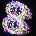 20 Pcs LED Flower Crowns Headbands, Light Up Headbands For Women, Glow In The Dark Headband Wreath, Suitable For Birthdays, Weddings, Halloween, Christmas, Role-Playing, Beach Parties (20 Count (Pack of 1))