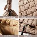 Quilted Puffer Tote Bag Large Crossbody Shoulder Bag Nylon Puffy Bubble Bag with Adjustable Shoulder Strap (Gray)