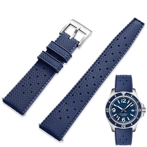 Niziruoup Watch Band FKM Rubber Watch Strap Quick Release Tropical Style Fluororubber 18mm 20mm 22mm Soft Breathable Durable Universal Watch Band Strap Replacement Band for Men Women