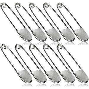 Set of 8 Giant Safety Pins, Tool Gadget Large Stainless Steel Safety Pins for Heavy Duty Laundry