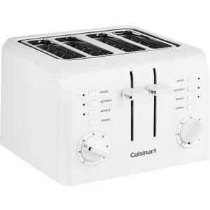 Cuisinart 4-Slice Compact Plastic Toaster, White, CPT-142P1