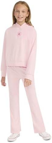 Converse Girls' Velour Hoodie and Flared Legging Set Size Small