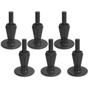 6 Pcs Steel Stem Plastic Bed Frame Feet,Sturdy Bed Frame Legs for Replace Wheels,Black