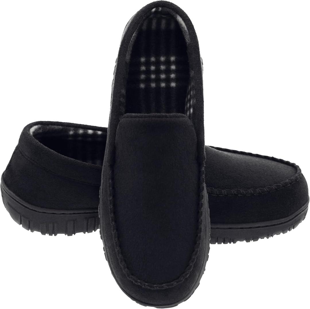 Mens Slippers Moccasins for Men Breathable Memory Foam House Shoes Indoor Outdoor, Size 9