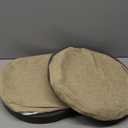ELFJOY Round Chair Cushions for Dining Chairs Non Slip High-Resilience Foam Chair Pads 2" Thick Seat Cushions for Kitchen Chairs Set of 2 16" Beige