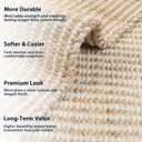 5' x 8' Jute & Wool Area Rug Handwoven Mini Check Pattern with 4-Inch Border Natural Farmhouse Living Room, Dining & Bedroom Rug, Neutral Flatweave Indoor Dcor (5' x 8')