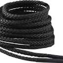 IRONLACE Unbreakable Round Bootlaces - Indestructible, Waterproof & Fire Resistant Laces, 1500-Pound Breaking Strength/Pair (45-Inch, Black)