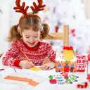 Eaasty 12 Sets Gingerbread Treat Box Craft Kit for Christmas Make Your Own Gingerbread House Craft with Stickers and Ribbons for Xmas Party Favor Boxes