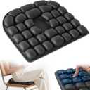 Inflatable Seat Cushion, Airplane Seat cushion for Long flights Without Air Pump, Pressure Relief Seat Cushion, Wheelchair cushions Applicable to Various Scenarios, Relief Discomfort in Coccyx&Buttock (round, Black)