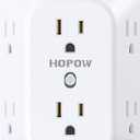 Outlet Extender Surge Protector, 6 Outlet Splitter with 4 USB Ports (2 USB C), USB Wall Charger, 3-Sided 1050J Multi Plug Wall Outlet, Wall Mount for Home Travel Office Travel, White