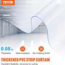 VEVOR Strip Curtain, 164' Length x 8" Width x 0.08" Thickness, Clear PVC Smooth Curtain Strip Door Bulk Roll, Plastic Door Strips for Doorways of Supermarket, Garage, Warehouse, Barn, Pet Animal House, 8"W x 1968"L