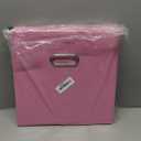 Black Fabric Cubby Storage Bins,13x13x13 Inches ,Cube Organizer Bin Foldable Storage Boxes with Dual Handles Fabric Organizer Box and collapsible Storage basket,Set of 3 ,Pink