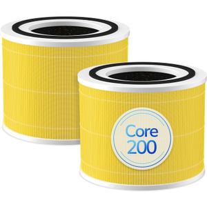 Fil-fresh Core 200S Pet Care Filter Replacement for LEVOIT Core 200S Air Purifier, 3-IN-1 H13 True HEPA Filters, Replace Core 200S-RF-PA, 2-Pack, Yellow