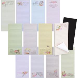 Juvale 12 Pack, 60 Sheet Christian Notepads, Magnetic Memo Pads for Refrigerator, Religious Stationery, Bible Verse Note pads for Prayer, Grocery and Shopping List, 2.75x6.25 inch