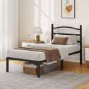 14 Inch Twin Bed Frame with Headboard, Heavy Duty Metal Platform Bed Frame Twin Size Mattress Foundation with Sturdy Steel Slats, Easy Assembly Noise Free