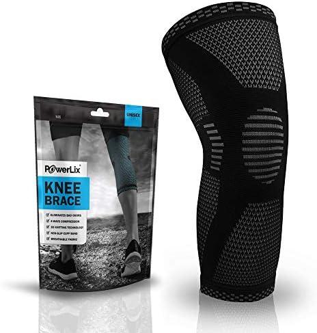 POWERLIX Leg Sleeve - Best Knee Brace for Leg Pain for Men & Women Knee Support for Running, Basketball, Volleyball, Weightlifting, Gym, Workout, Sports, Medium