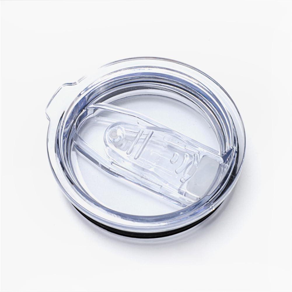 20oz Tumbler Replacement Lids 1 Pack,3inch Cup Mouth Compatible with YETI Rambler and More Tumbler CupsSpill Proof Splash Resistant Silicone Sliding Covers, transparent